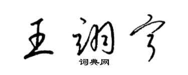 梁锦英王翊宁草书个性签名怎么写