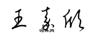 梁锦英王嘉欣草书个性签名怎么写
