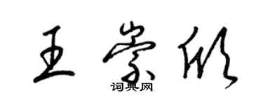 梁锦英王崇欣草书个性签名怎么写