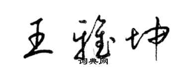 梁锦英王雅坤草书个性签名怎么写