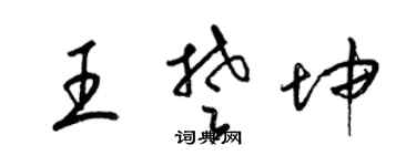 梁锦英王楚坤草书个性签名怎么写