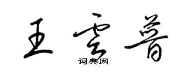 梁锦英王云普草书个性签名怎么写