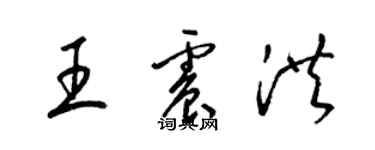 梁锦英王震洪草书个性签名怎么写
