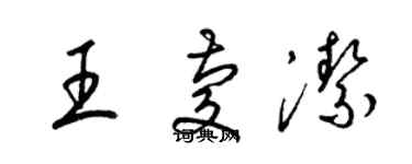 梁锦英王庆洁草书个性签名怎么写