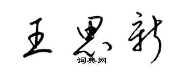 梁锦英王思新草书个性签名怎么写