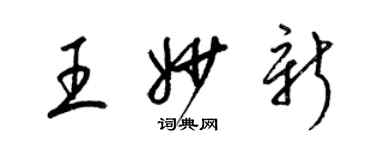 梁锦英王妙新草书个性签名怎么写