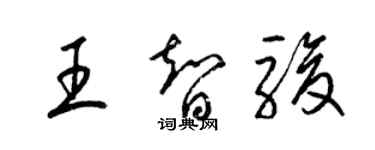 梁锦英王智骏草书个性签名怎么写