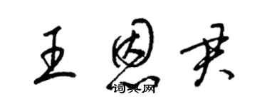 梁锦英王恩君草书个性签名怎么写