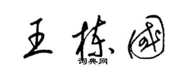梁锦英王栋国草书个性签名怎么写