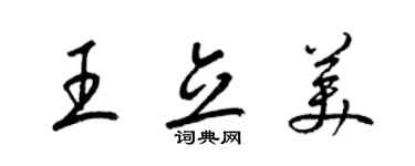 梁锦英王立美草书个性签名怎么写
