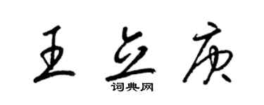 梁锦英王立庚草书个性签名怎么写