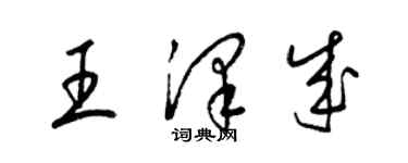 梁锦英王泽成草书个性签名怎么写
