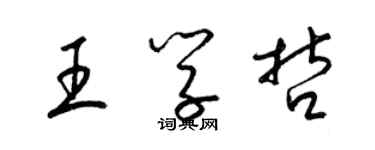 梁锦英王学哲草书个性签名怎么写