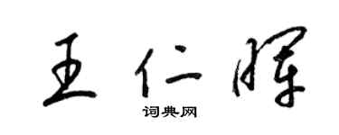 梁锦英王仁晖草书个性签名怎么写