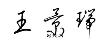 梁锦英王景瑞草书个性签名怎么写
