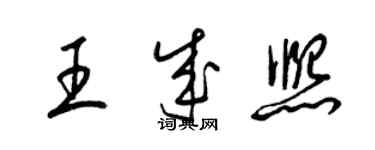 梁锦英王成熙草书个性签名怎么写