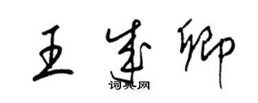 梁锦英王成卿草书个性签名怎么写