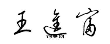 梁锦英王进富草书个性签名怎么写