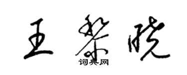 梁锦英王黎晓草书个性签名怎么写