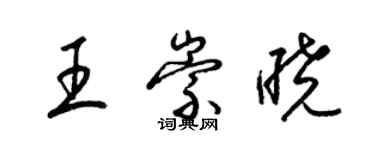 梁锦英王崇晓草书个性签名怎么写