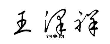 梁锦英王泽祥草书个性签名怎么写
