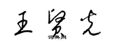 梁锦英王贤光草书个性签名怎么写