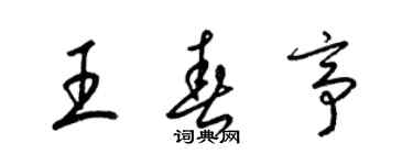 梁锦英王春亭草书个性签名怎么写