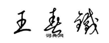 梁锦英王春铁草书个性签名怎么写