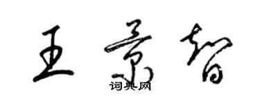 梁锦英王景智草书个性签名怎么写