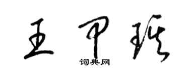 梁锦英王甲琪草书个性签名怎么写