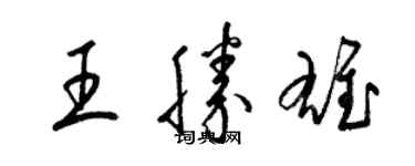 梁锦英王胜雄草书个性签名怎么写