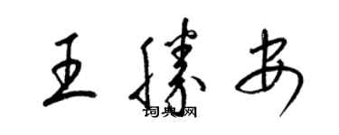 梁锦英王胜安草书个性签名怎么写