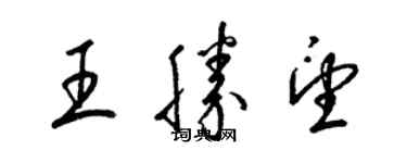 梁锦英王胜望草书个性签名怎么写