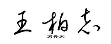 梁锦英王柏志草书个性签名怎么写