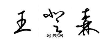 梁锦英王登森草书个性签名怎么写