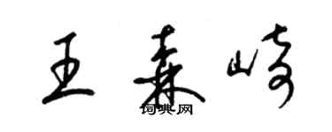 梁锦英王森崎草书个性签名怎么写
