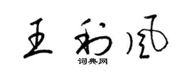 梁锦英王利风草书个性签名怎么写