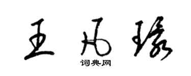 梁锦英王凡环草书个性签名怎么写