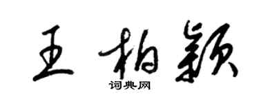 梁锦英王柏颖草书个性签名怎么写