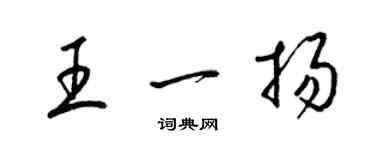 梁锦英王一扬草书个性签名怎么写