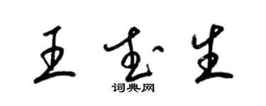 梁锦英王武生草书个性签名怎么写