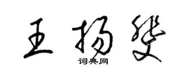 梁锦英王扬斐草书个性签名怎么写