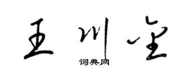 梁锦英王川金草书个性签名怎么写