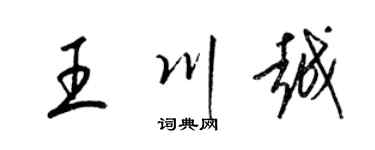 梁锦英王川越草书个性签名怎么写