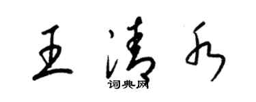 梁锦英王清水草书个性签名怎么写