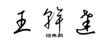 梁锦英王干达草书个性签名怎么写