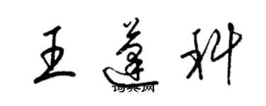 梁锦英王蓬科草书个性签名怎么写