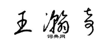梁锦英王瀚奇草书个性签名怎么写