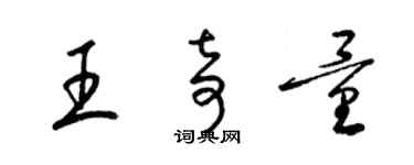梁锦英王奇量草书个性签名怎么写