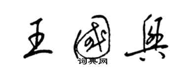 梁锦英王国兴草书个性签名怎么写
